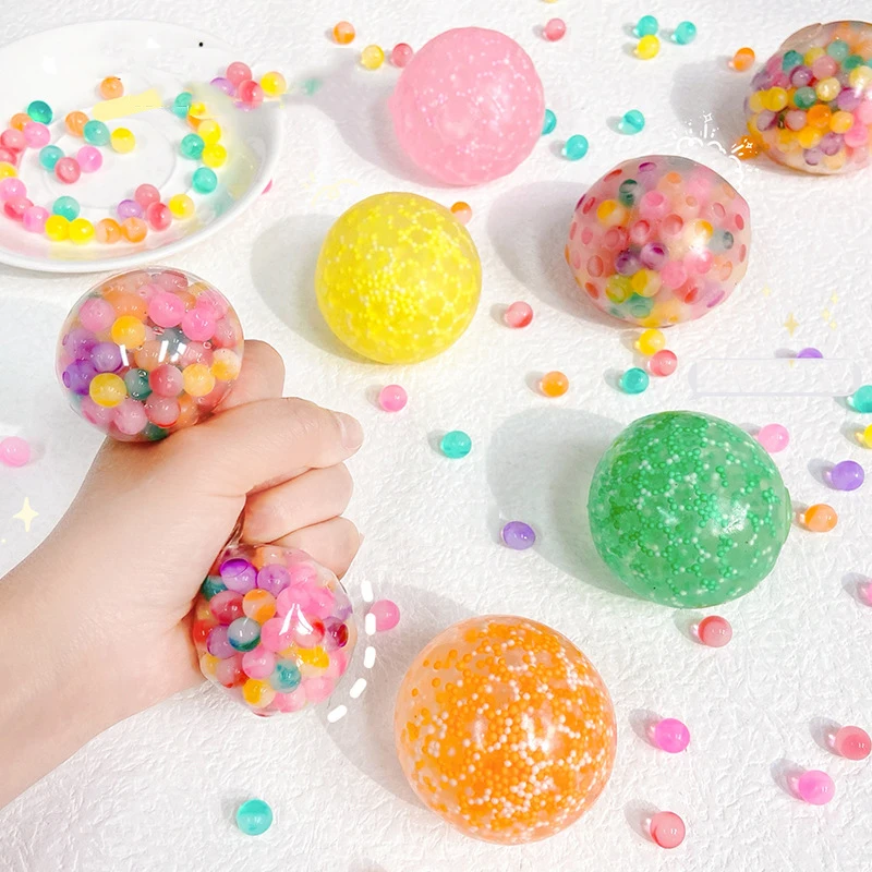 Glazed Beads Ventilated Balls Stress Balls Healing Rainbow Beads Balls Fidget Anti Stress Toys Party Kids Toys Stress Relief Toy