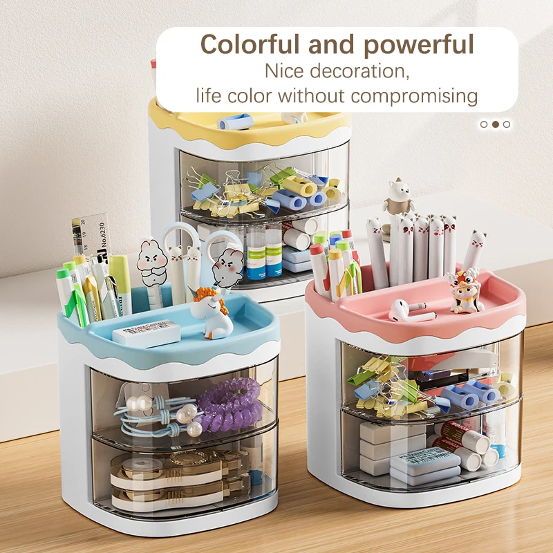 Practical Multi-Functional Desk Organizer Pen Holder Cosmetics Storage Shelf