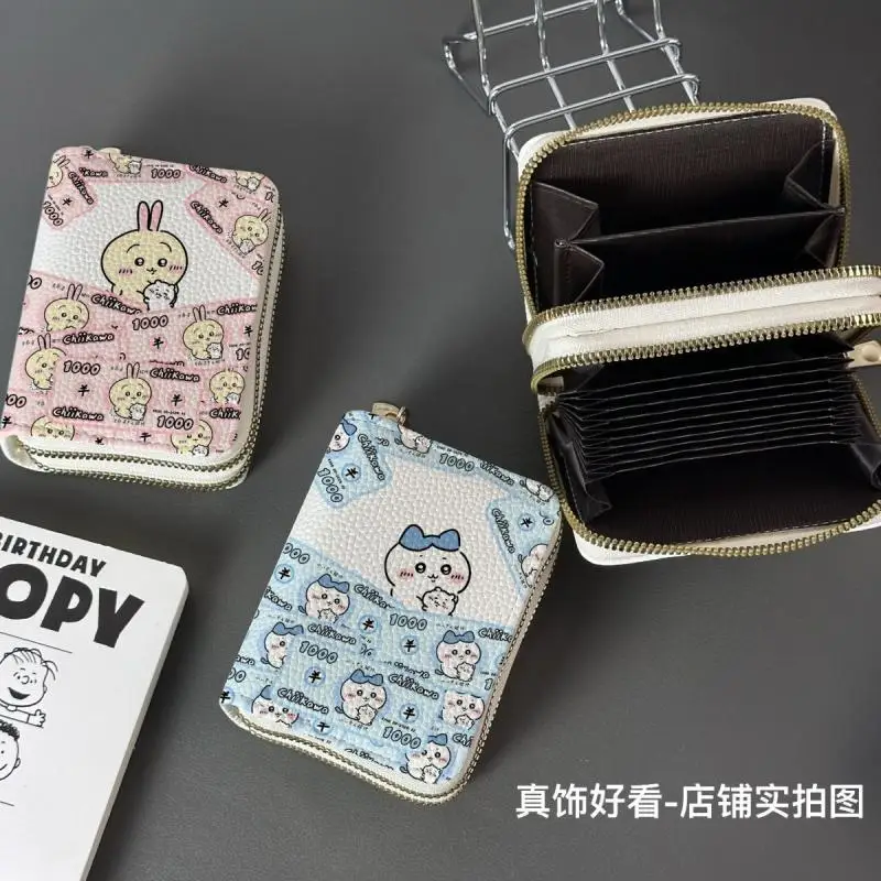 Cute Anime Chiikawa Ins Cute Short Version Kawaii Cartoon Positioning Student Anti-Theft Wallet Id Document Travel Storage