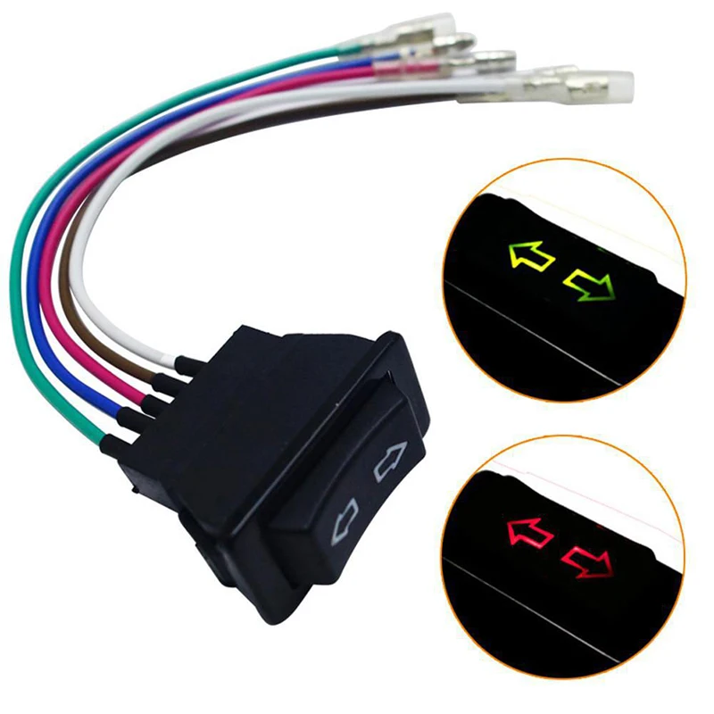 Professional 5Pin 12 For 24V Black Car Power Window Switch With Plastic Lamp Electronic Components Universal For Cars