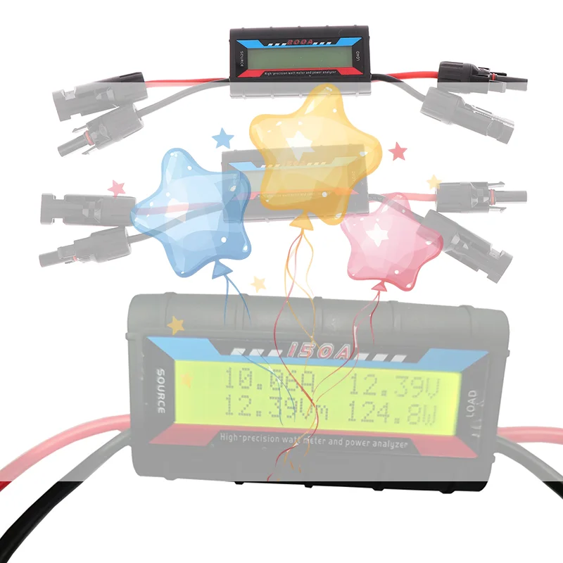 

Измеритель мощности солнечной энергии 150А/200А с фотоэлектрическим разъемом, анализатор тока и мощности для радиоуправляемых моделей самолетов