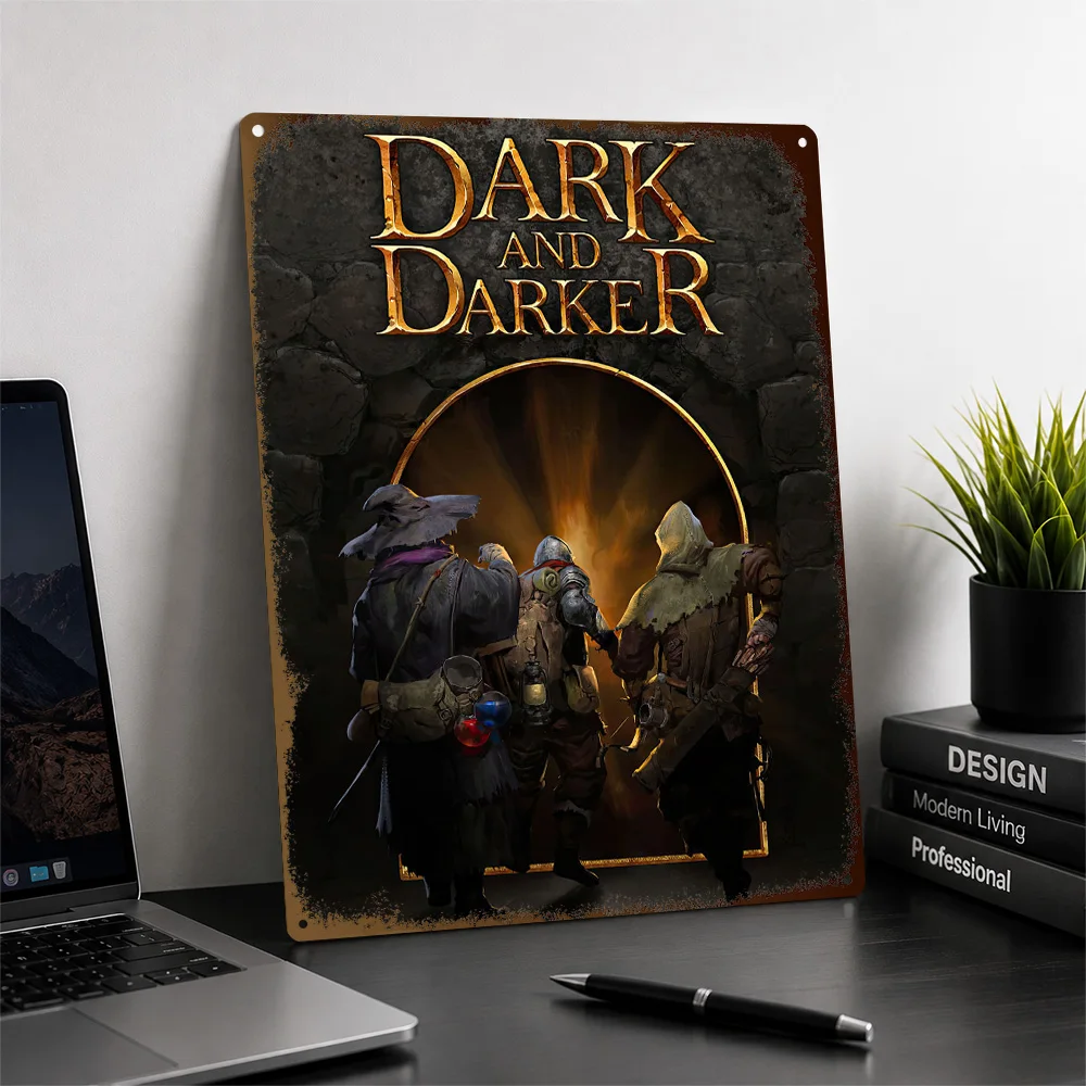 Dark And Darker Printed Poster Customized Metal Sign Digital Adventure Tribute Wall Art For Player Lounge As Housewarming Gift