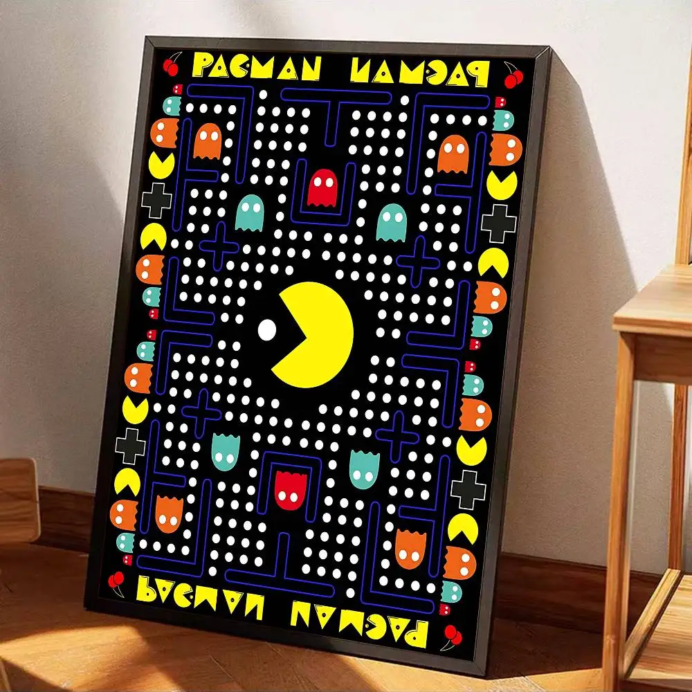 Game P-Pac M-Man Classic Vintage Posters Decoracion Painting Wall Art White Kraft Paper Kawaii Room Decor