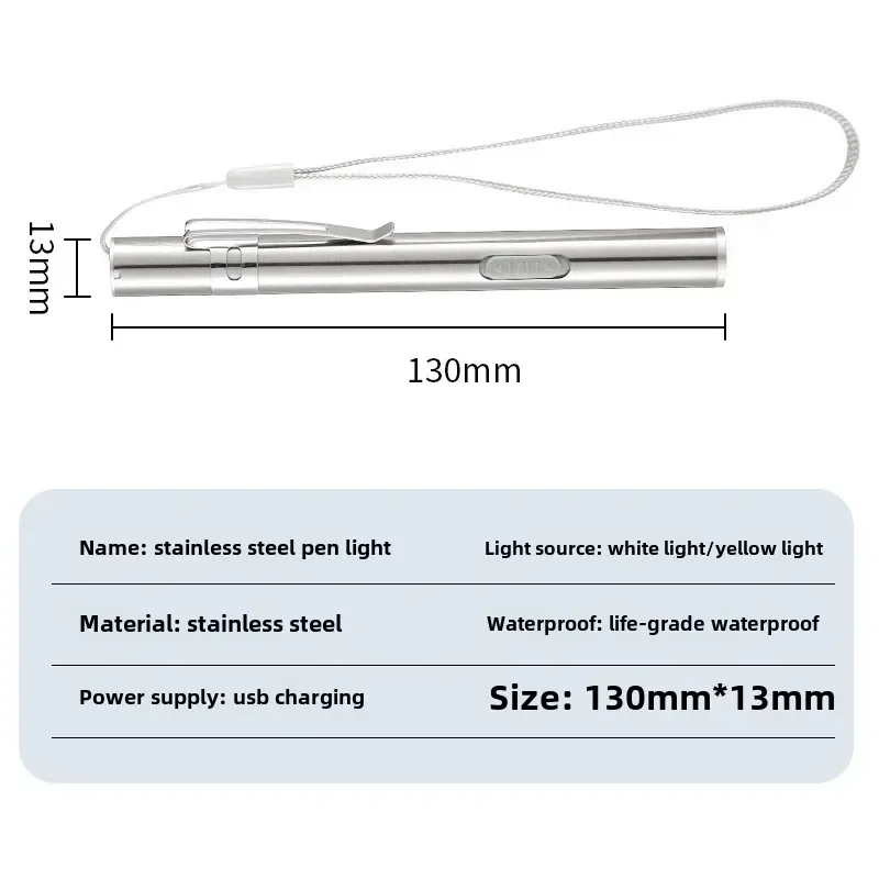 미니 휴대용 의료용 핸드헬드 LED 펜 라이트 플래시라이트 USB 충전식 치과 간호사 플래시라이트 충전식 경량 사용이 간편함