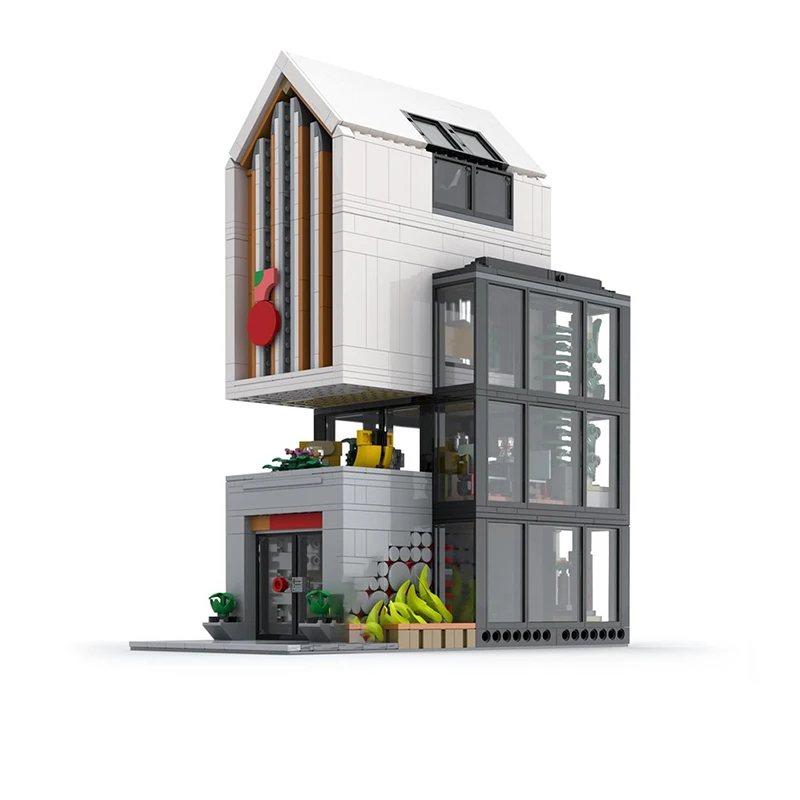 Street View Model MOC Building Bricks Creative Design Financial Center Modular Technolog Gift Holiday Assemble Children Toy Suit