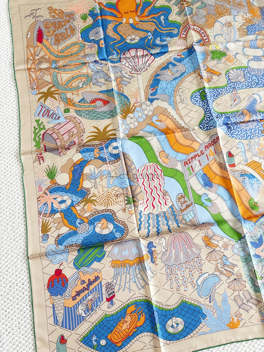 Grande sciarpa di seta avvolge marchio di lusso scialli di gelso bandane accessori per la testa capelli collo stola regalo di San Valentino grande foulard