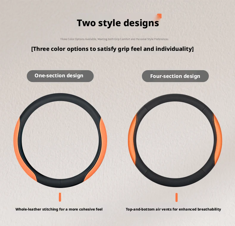 14.5-15 inch leather patchwork steering wheel cover suitable for Opel Astra Grandland Mokka Insignia Frontera Zafira Antara Mer - view 6