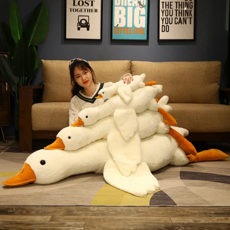 50/90cm New Simulation Big White Goose Plush Stuffed Toys For Kids Room Sleeping Pillow Decorative Ornaments Birthday Gifts