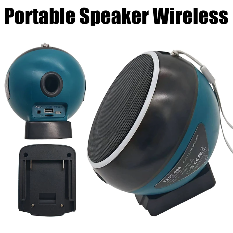 

Supports Bluetooth 5.3 High-Definition Sound Quality Portable Wireless Speaker for Makita/DW/Milwaukee/Bosch 18V-20V Batteries
