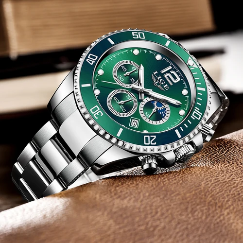 Imagen 2 del producto Reloj Masculino LIGE, nuevo reloj de cuarzo militar para hombre, relojes impermeables de lujo a la moda, cronógrafo con fecha de negocios para hombre