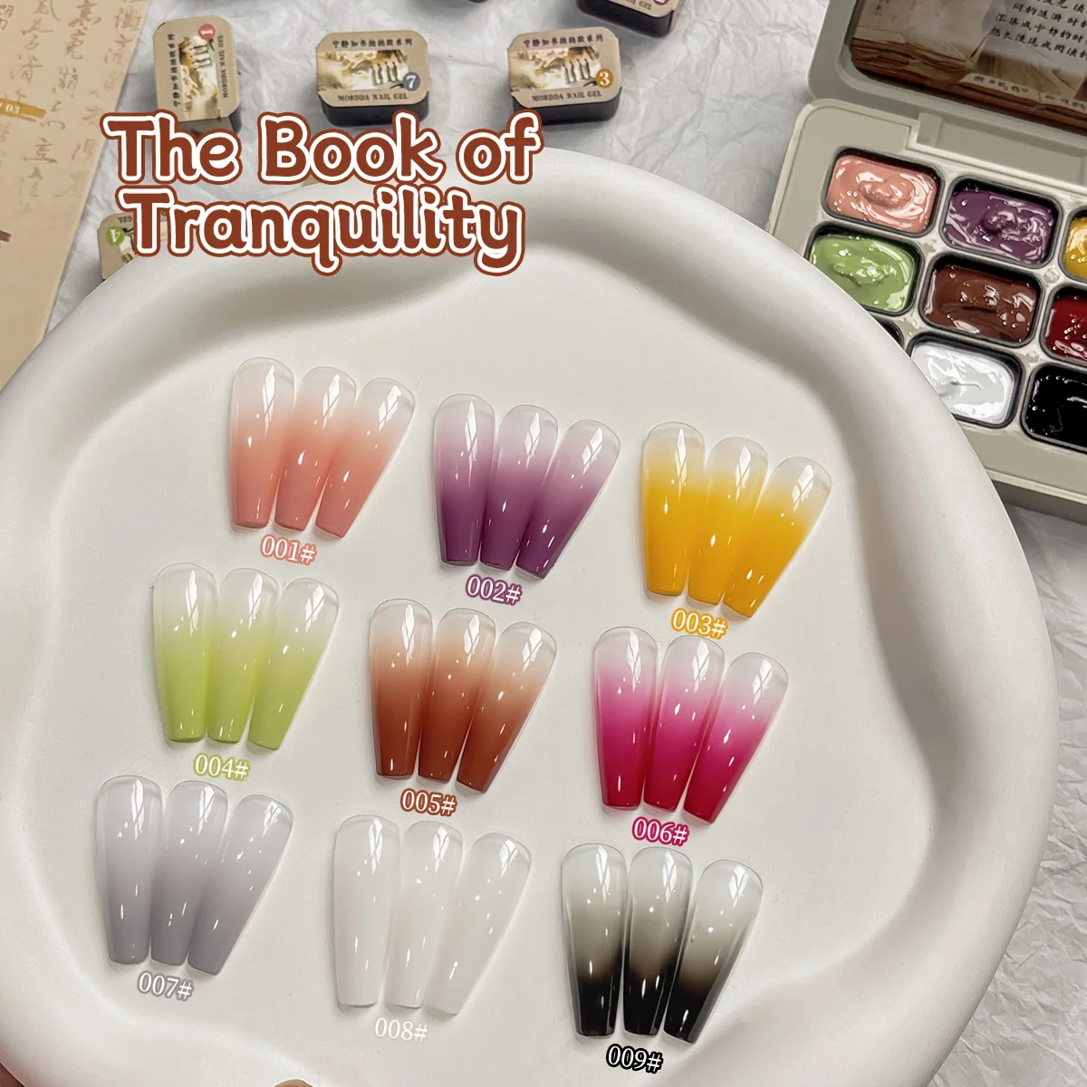 9pcs Fantasy Colors Pat Pat Gel - Professional Gradient Nail Art Powder for Easy Ombre Manicure & Salon Effects