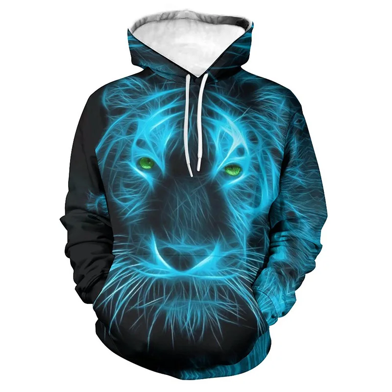 

Animal Tiger Hoodies 3D Printed Fashion Casual Ropa Hombre Vintage Streetwear Men Hoodie Casual Oversized Pullovers Winter Tops