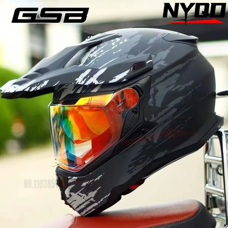 Original GSB Dual Lens XP-22 Motorcycle Full Helmet All Seasons ECE Certified Helmet cascos para moto motorcycle helmet