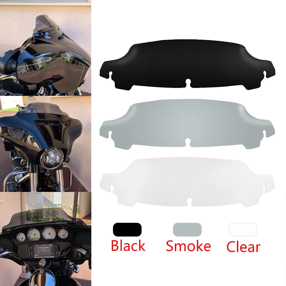 

4.5" Motorcycle Wave Windshield Windscreen Wind Deflector For Harley Electra Glide Street Glide Ultra Limited FLHT FLHTP 2014-Up