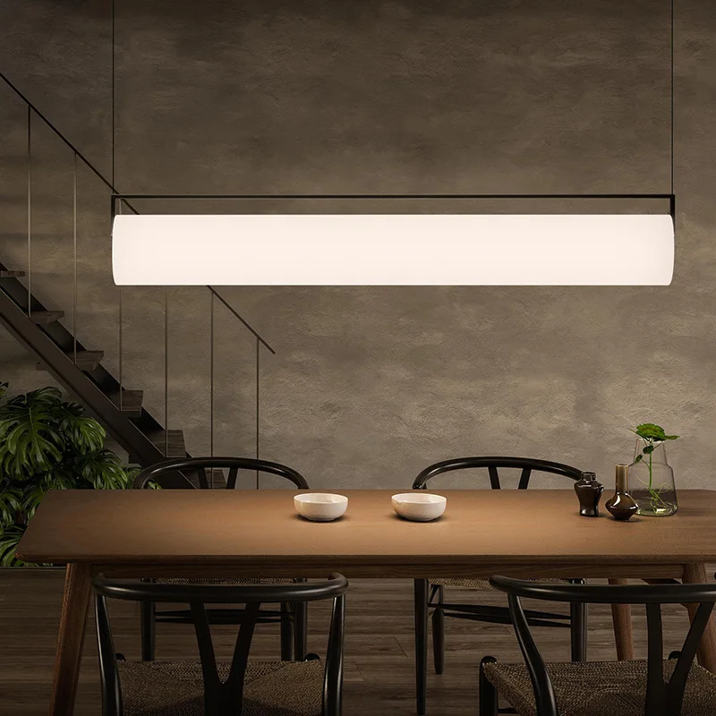 Nordic Simple Round Tube Led Pendant Light Art Dining Room Ceiling Chandelier Home Decor Lighting