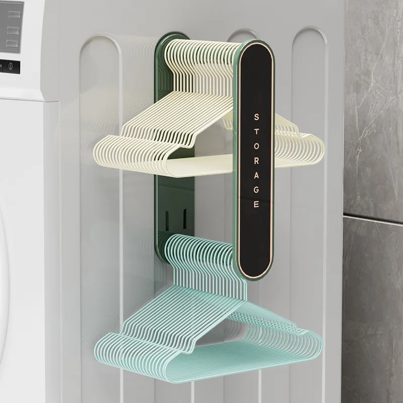 Retractable Hanger Storage Shelf Punch-free Balcony Wall Hanging Clothes-stay Organizer Multifunctional Clothes Hanger Collector