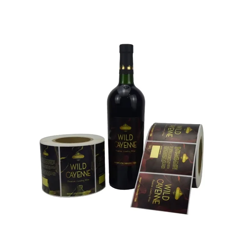 Custom Silver Plated Paper Labels｜Embossed & Bronzing Printing｜Self-adhesive Label Roll for Wine｜Champagne｜Vodka