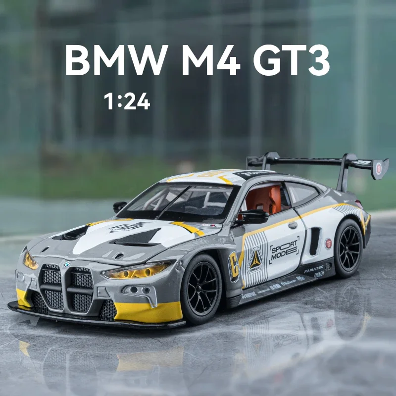 CCA Simulation 1/24 BMW M4 GT3 Super Car Model Diecast Toy Vehicle Children Boy Man Birthday Gift Collection Miniature Voiture