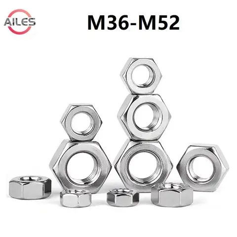 UNF 304 Stainless Steel Serrated Nuts Hexagon Fine Pitch Nuts M36 M39 M42 M45 M48 M52 Hex Fine Tooth Nut