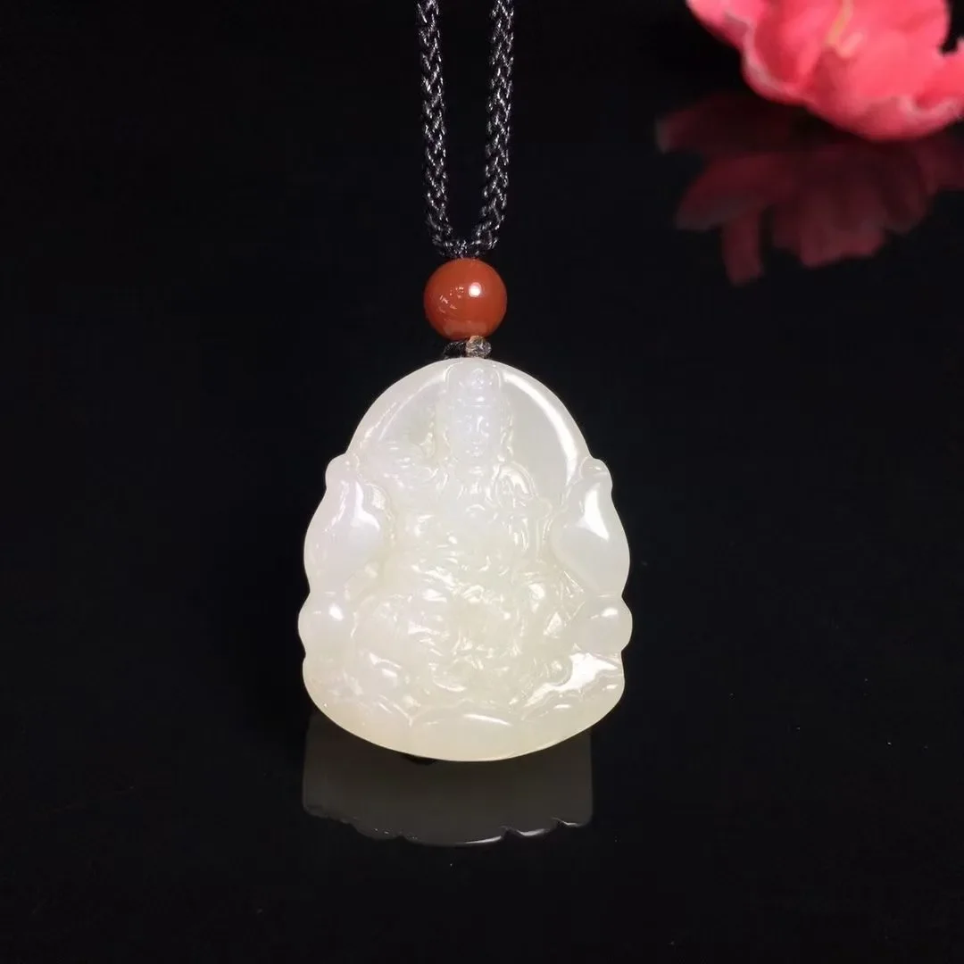 Natural 100%real hetian jade pendant necklace carved Zodiac Snake Guardian necklaces pendants man woman jade jewelry Bless peace