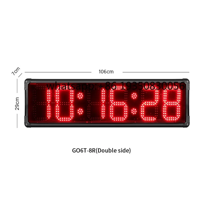YIZHI 8 Inch Double Side Display LED Race Timing Clock for Running Events  Timer Waterproof Countdown/Count up Stopwatch