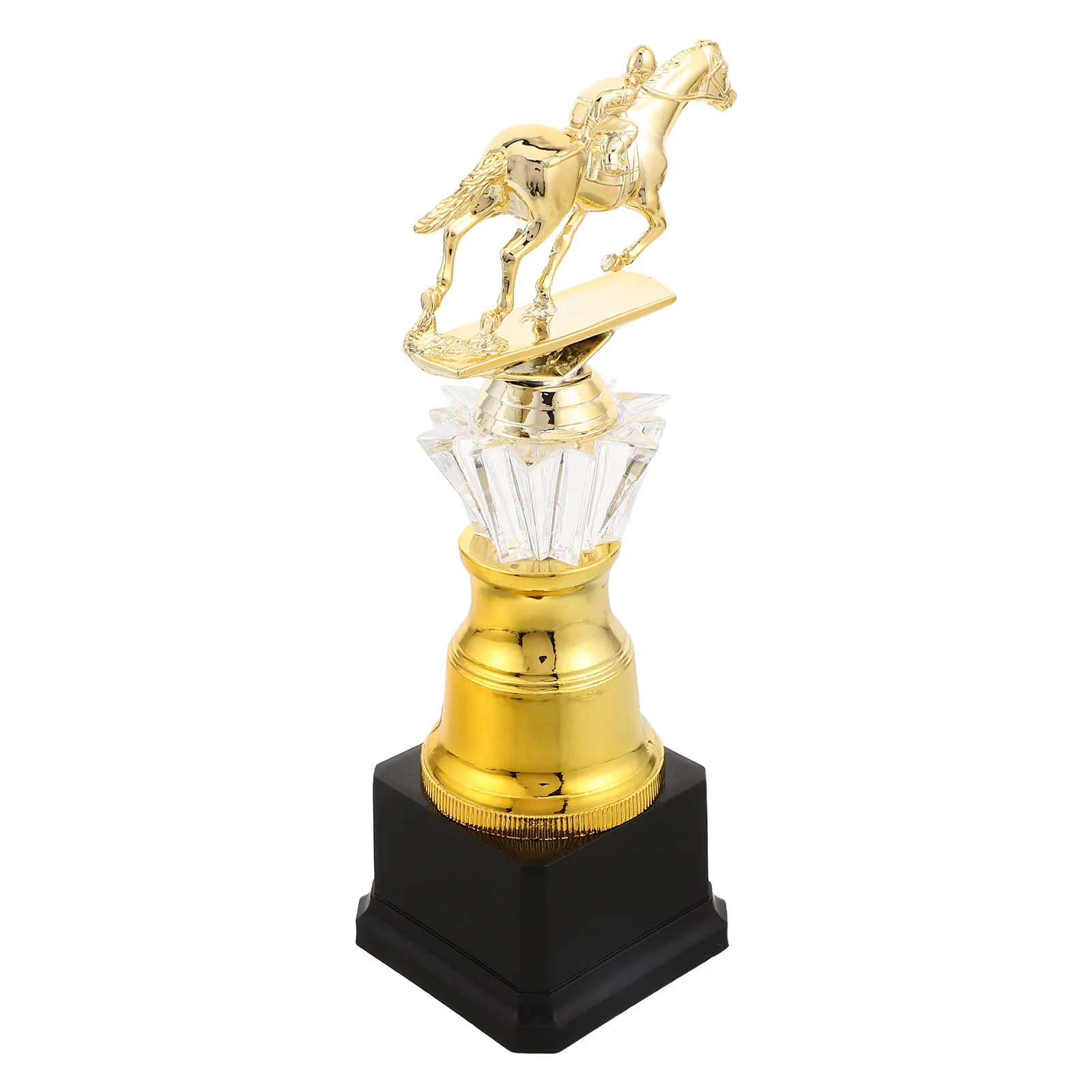 Horse Racing Trophy Cup Golden Base Horse Riding Sculpture Equestrian Event Prize Derby Champion Souvenir Award Competition