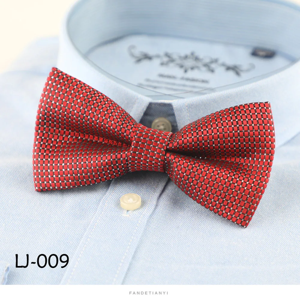 Classic Men Bow Ties Fashion Polyester Bowtie Woven Dot Checked Stripped Butterfly Wedding Mens Formal Butterfly