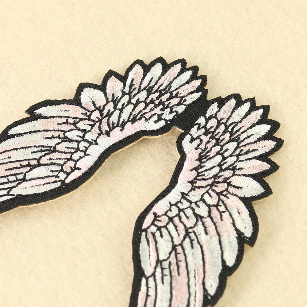 2PCS Angel Wings Patches Iron on Embroidered Patches for Jackets Shirt Backpacks DIY Apparel Accessories Thermo Adhesive Patches