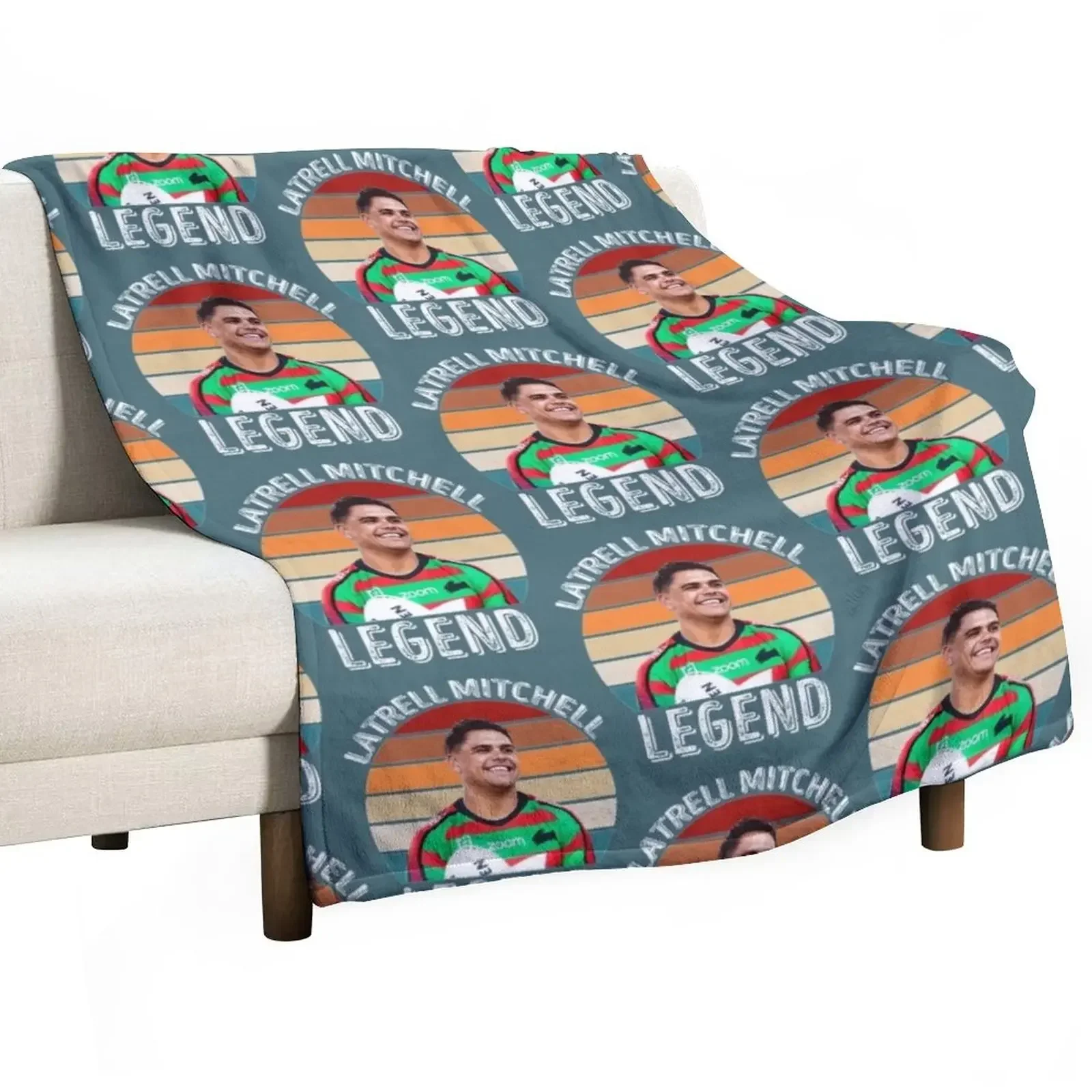 

Latrell Mitchell Rabbitohs Throw Blanket Designers Bed covers Decorative Beds Blankets