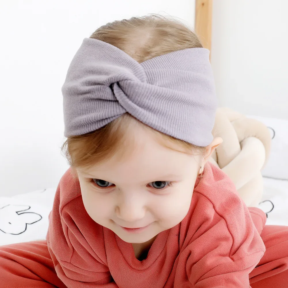 

New Cross Knot Baby Headband Elastic Autumn Winter Kids Girls Headwraps Hair Bands Bithday Gifts Headwear