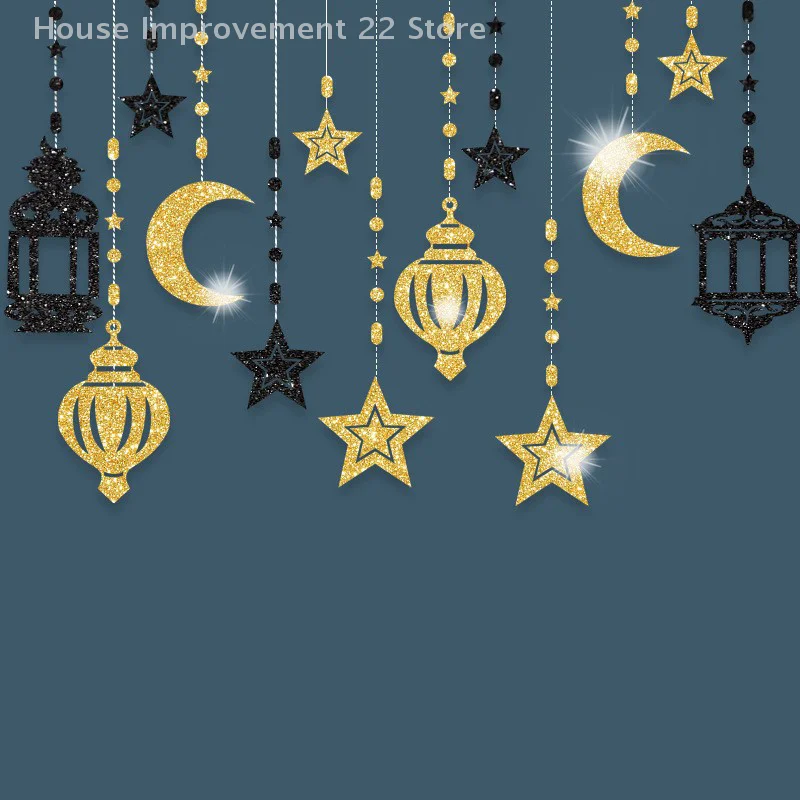 Ramadan Medio Oriente Festival Decorazione per feste a tema Stella Luna Ciondolo Luna Festival Atmosfera Layout Tirare ciondolo fiore