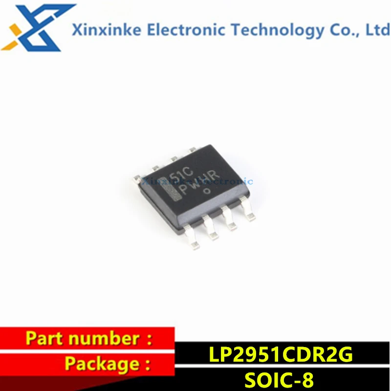 10PCS LP2951CDR2G Marking：51C SOIC-8 30V 100mA Low Dropout Regulators Chips With Turn-off Function