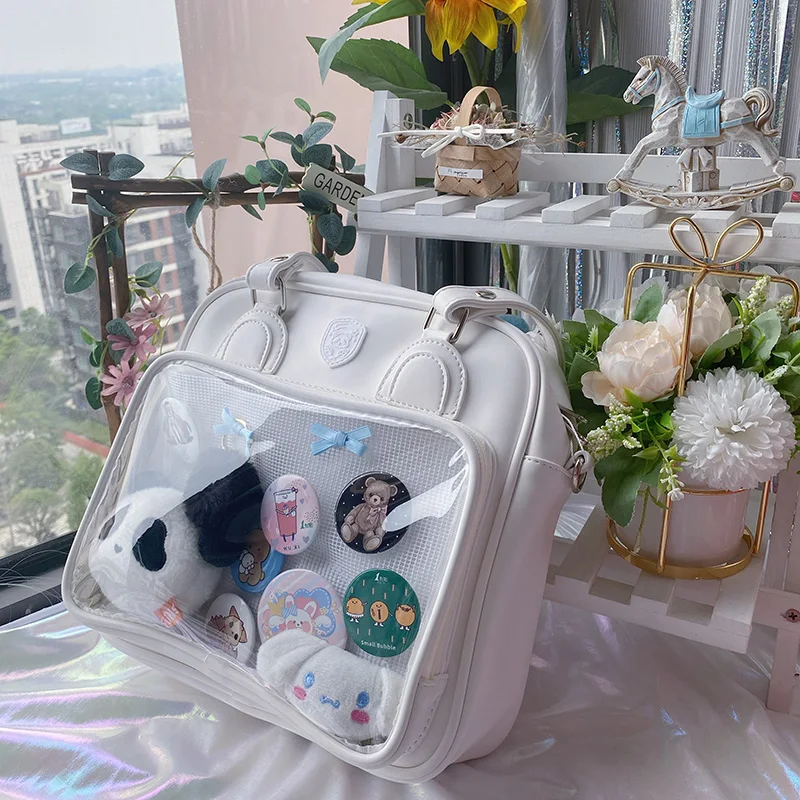 Japanese daily commuter student backpack square casual tote bags large food volume simple portable shoulder bag women's lta bags