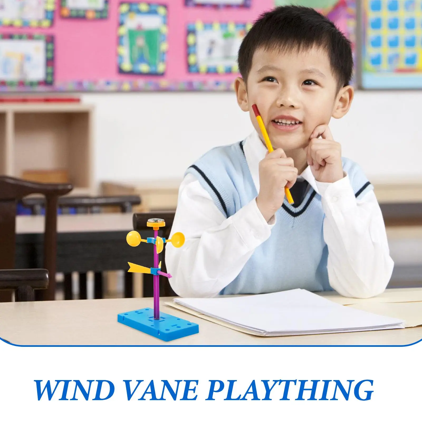 DIY ألعاب الرياح البلاستيكية تجميع الاطفال المشاريع العلمية العلوم ألعاب تعليمية لعبة تعليمية مقياس شدة الريح هدية المنزل #6