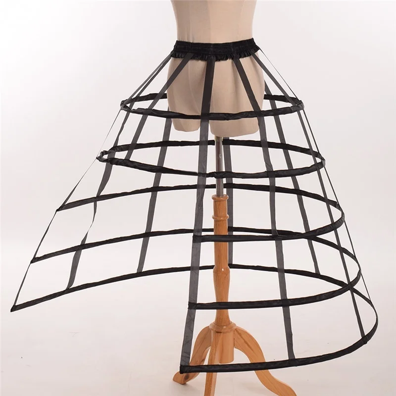 Sottoveste Hoop Cage Skirt trambusto Pannier Crinoline 5 Hoop