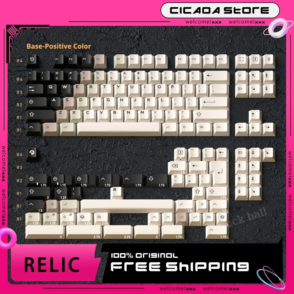 

Domikey Relic Keycap Retro Gradient Abs Secondary Forming Adaptation Mechanical Keyboard Office Pc Gamer Keycap Accessories