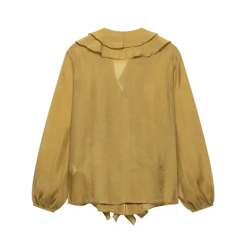 

Women's Casual Red V Neck Long Sleeve Shirt Solid Color Spring Summer Office Top Fashionable New Style for Ladies