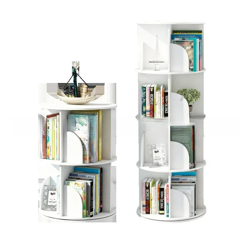 Creative rotating bookshelf 360-degree bookcase simple and simple modern table floor-to-ceiling multi-layer shelves for students