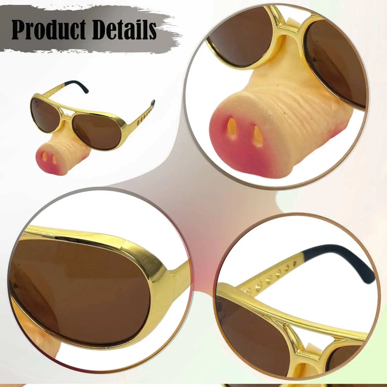 Pig Nose Glasses Dressing up Eyeglasses for Adults Unisex Party Sunglasses Disguise Glasses Costume Accessories for Birthday