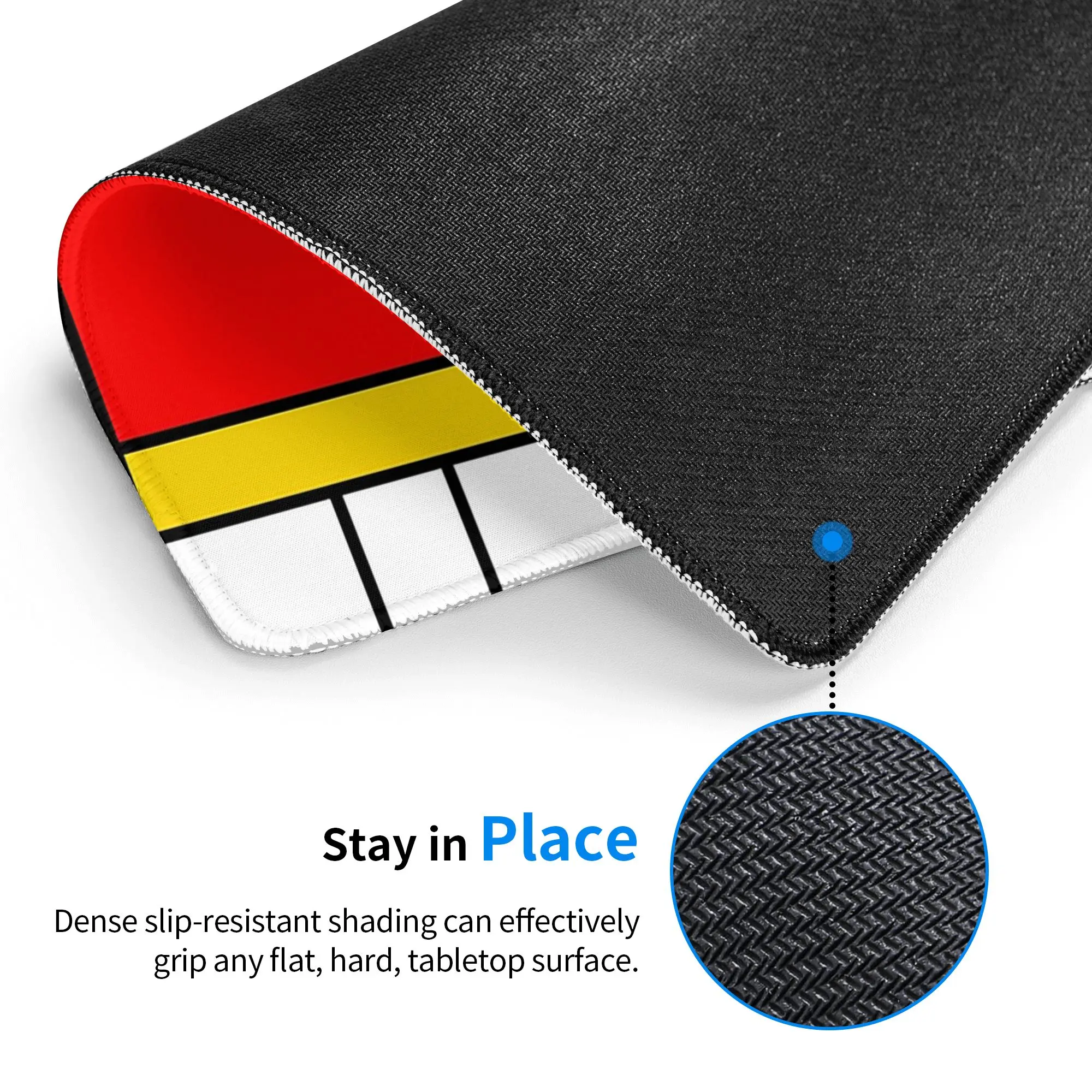 Mondrian Color Blocks Pattern Mouse Pad Computer Keyboard Mouse Mat Gaming PC Laptop Desk Mat Office Accessories Table Mats