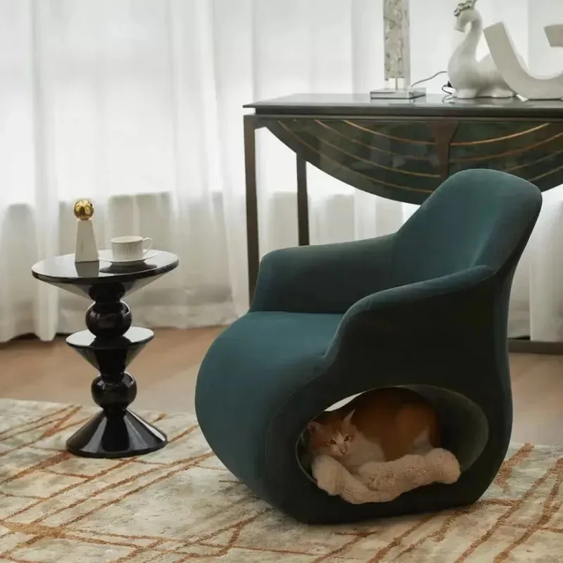 Sofa chair People and pets share cat claw leather chair Leisure lazy living room