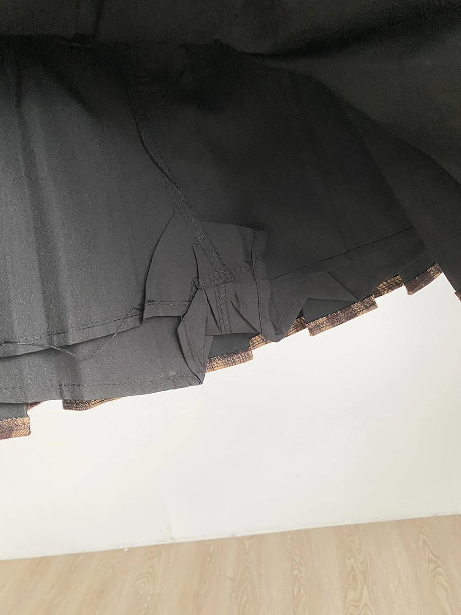 Damska spódnica mini z wysokim stanem na jesień i zimę, z mieszanki wełny, plisowana, w stylu streetwear, vintage, w kratę, krótki fason A-line.