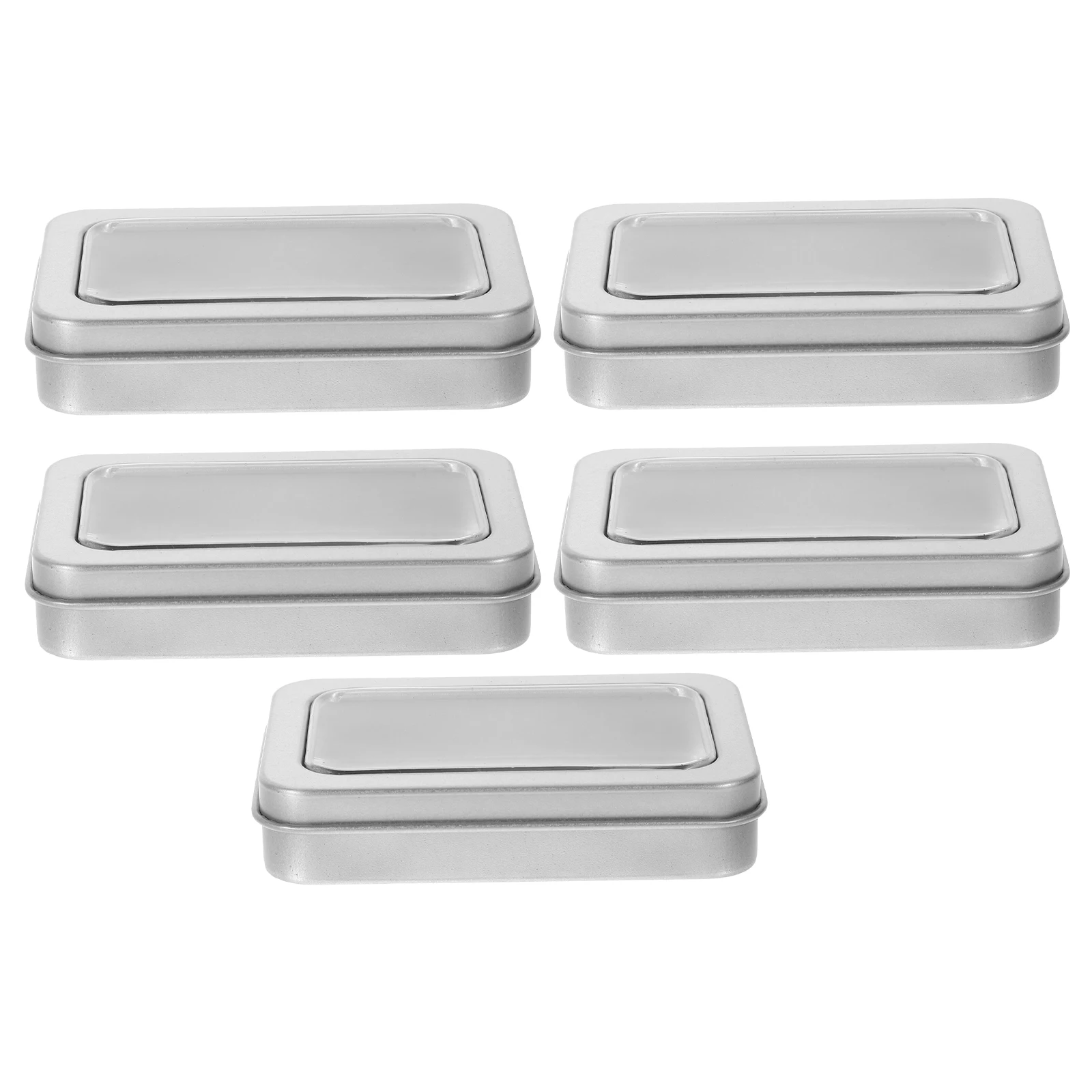 5 Pcs Card Storage Box 88x60x18mm Game Holder Gaming Case Playing Boxes Iron Material Trading Card Organizer