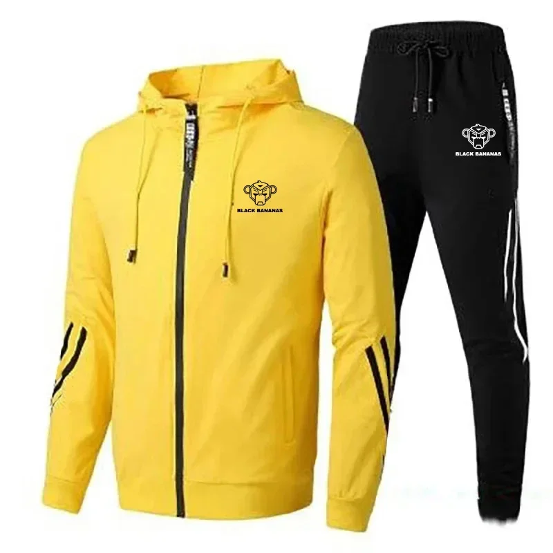 Spring And Autumn Set Zipper Hoodie+Pants 2-piece Set Sports Jacket Set New Fashion Casual Sportswear Men Hoodie Jacket Jogging