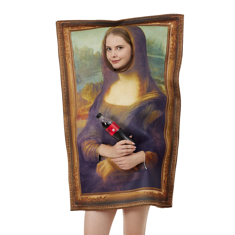 Costume de peinture pour femmes, drôle, Mona Lisa, Halloween, pour adultes,  tenues de carnaval, robe fantaisie de pâques, en solde - AliExpress, image size:1000x1000