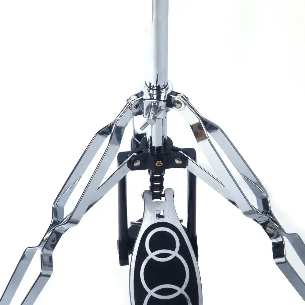 Professional Silver & Black Drum Hi-Hat Stand with Pedal Control - Premium Cymbal Support