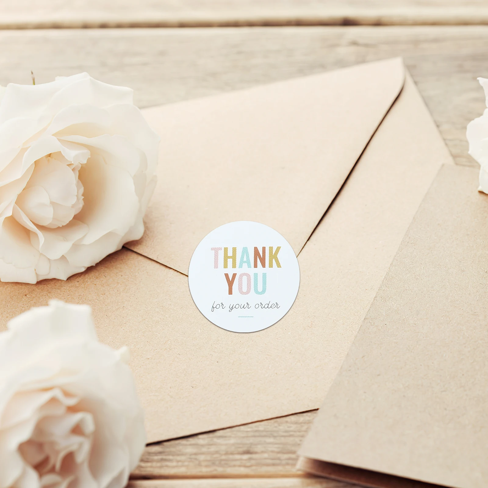 

2 Rolls Small Thank You Stickers Self Adhesive Sealing Labels for Gift Wrapping Decorative Round Roll Stickers Design