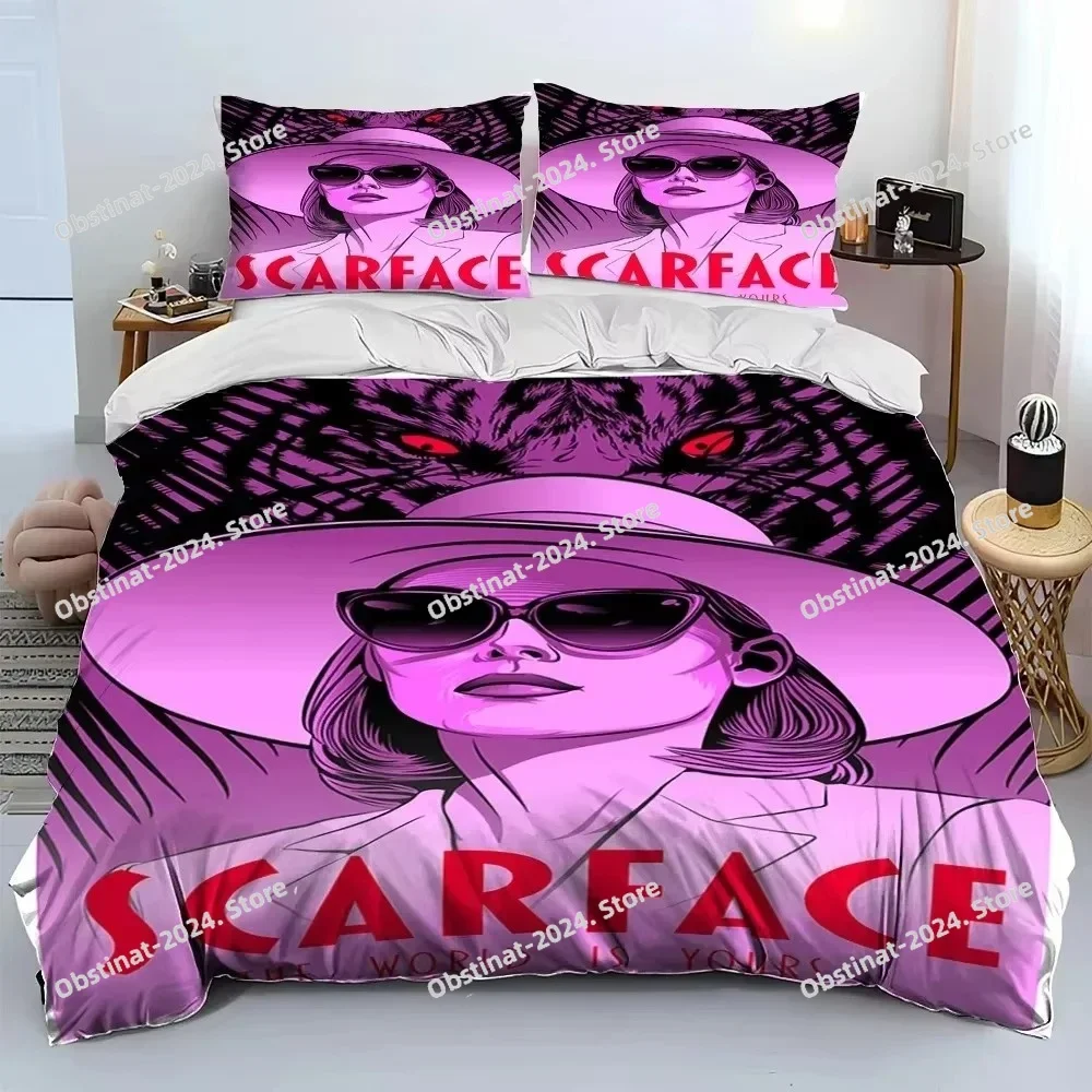 3D Movie Scarface Tony Bedding Set Duvet Cover Full Queen King Size Pillowcase Bed Print Bed Set Aldult Kid Bedroom Single Twin