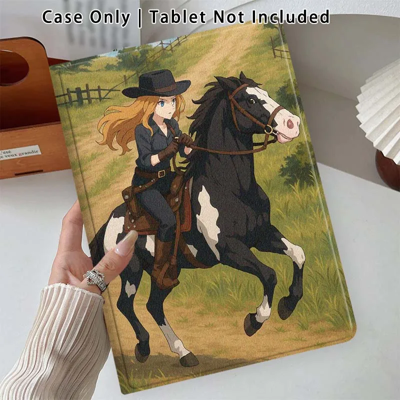 Cool Girl Horse For Lenovo Xiaoxin Pad Pro Tab M10 K10 Plus 3rd Y700 Gen 11 11.2 11.5 12.7 8.8 Inch Tablet Case