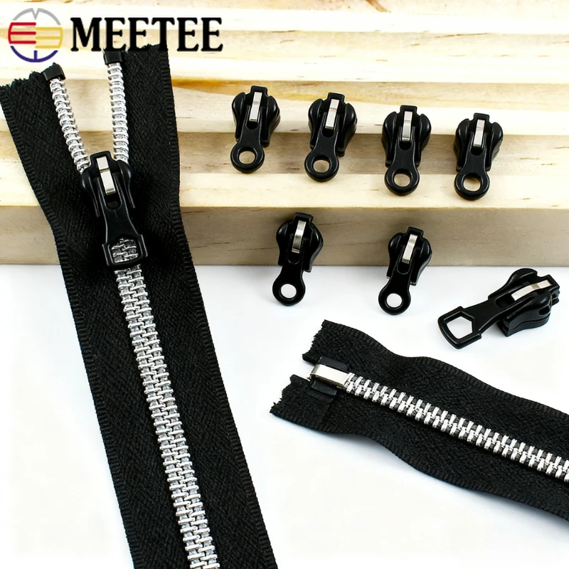 

20/50Pcs 3#5# Resin Metal Nylon Zipper Puller Jacket Down Replace Zippers Slider Handbags Auto-Lock Zip Head Bags Accessories